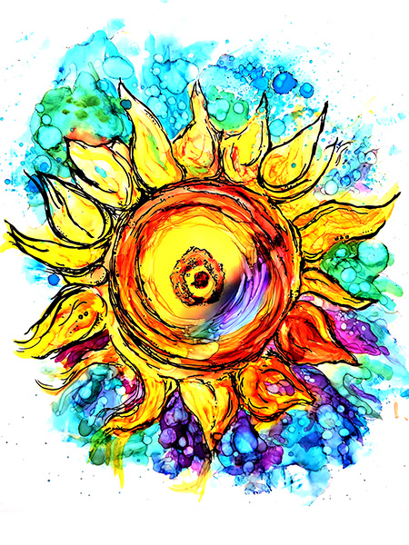 
				   painting of a sunflower
			