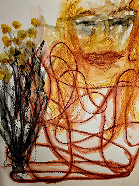 
				   stylized painting of a face
			