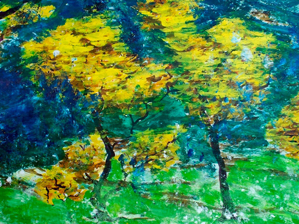 
				   painting of a pine forest
			